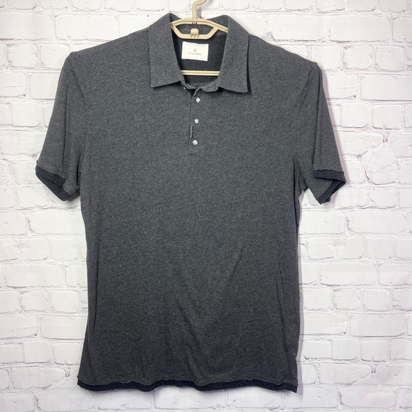 |•7 DIAMONDS•| Grey Polo Shirt Black Trim Size Large - Picture 1 of 12